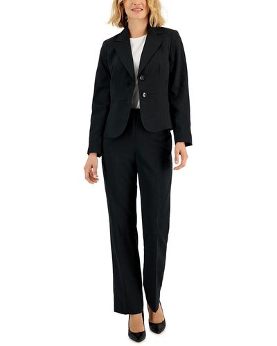 Le Suit Petites 2pc Polyester Pant Suit - Black