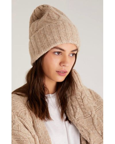 Z Supply Cable Knit Beanie - Natural