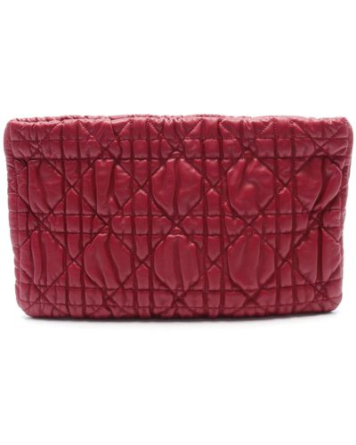 Dior Canage Clutch Bag Leather Bordeaux - Red