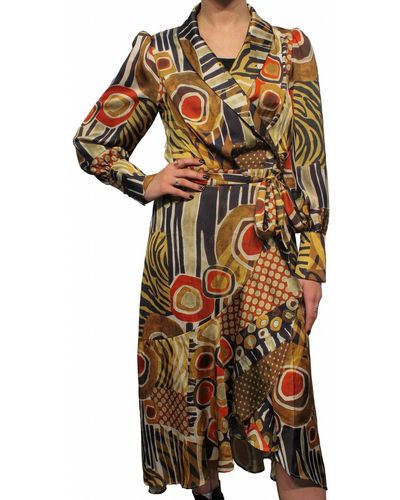 Berek Abstract Animal Wrap Dress - Multicolor