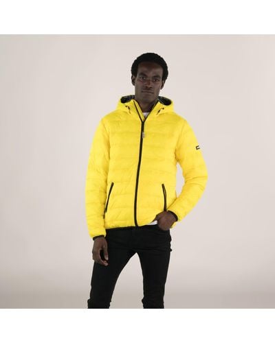 Members Only Zip Front Puffer Jacket - Yellow