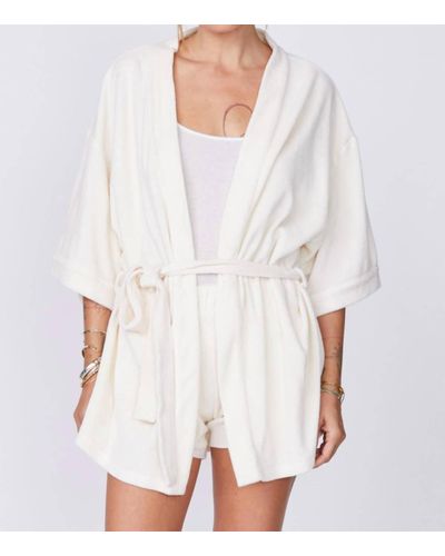 Monrow Terry Cloth Kimono - White