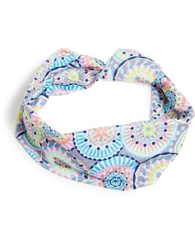 Vera Bradley Cotton Knotted Headband With Buttons - Blue