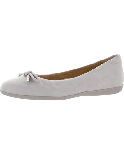 Naturalizer Vivienne Bow Faux Leather Arch Support Ballet Flats - Natural