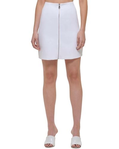 DKNY Mini Short A-line Skirt - White