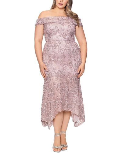 Xscape Plus Sequined Lace Cocktail And Party Dress - Pink