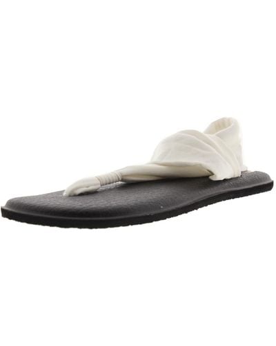 Sanuk Yoga Sling 2 Knit Thong Slingback Sandals - White