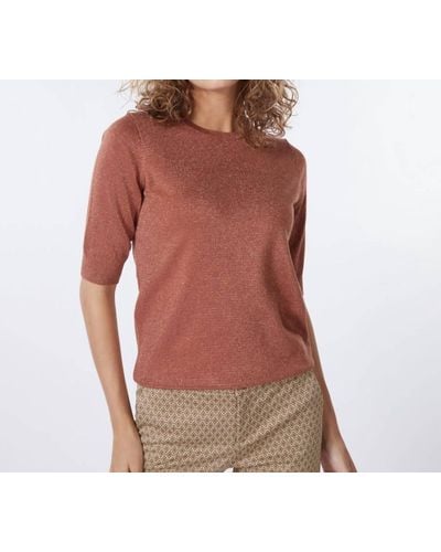 EsQualo Lurex Cb Button Sweater - Brown