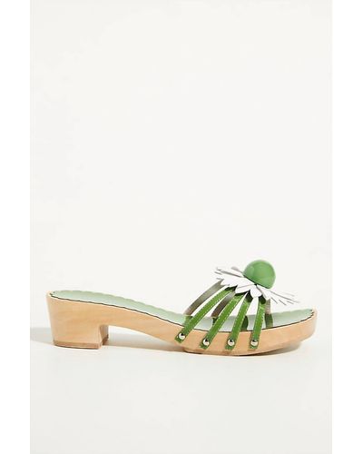 Jeffrey Campbell Blossoms Clogs In Green