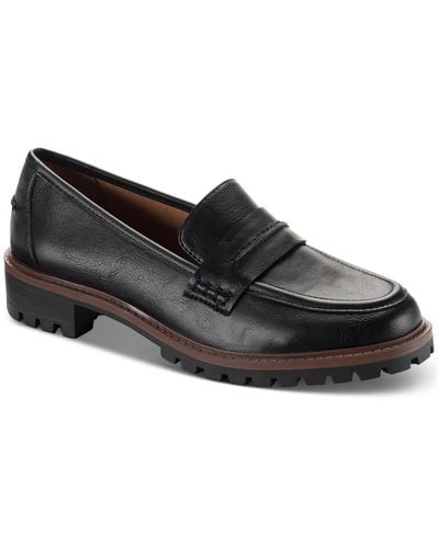 Style & Co. Wandaa Faux Leather Slip-on Loafers - Black