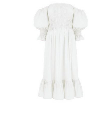 Monica Nera Isabel Midi Dress - White