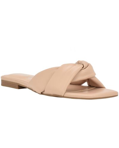 Calvin Klein Marita Slip On Square Toe Flatform Sandals - Pink