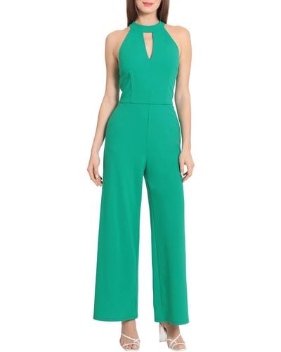 Maggy London Halter Cut-out Jumpsuit - Green