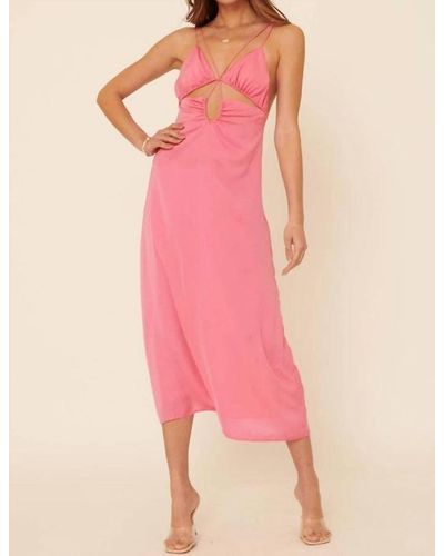 Promesa The Charlotte Halter Cutout Satin Midi Dress - Pink