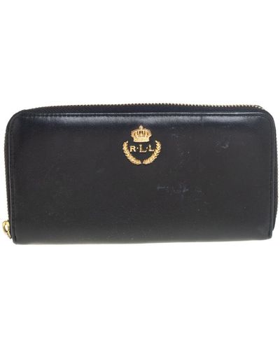 Ralph Lauren Leather Zip Around Wallet - Black
