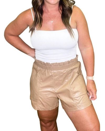 Kori Faux Leather Shorts - White