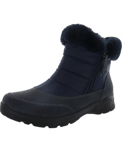 Easy Street Frosty Cold Weather Faux Fur Winter & Snow Boots - Blue