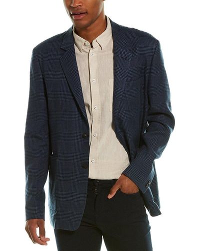 Billy Reid Archie Linen & Wool-blend Jacket - Blue