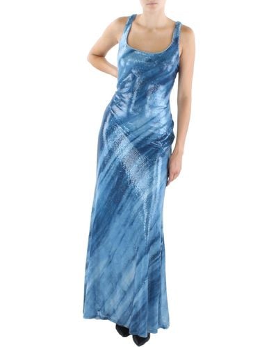 Lauren by Ralph Lauren Sequined Maxi Evening Dress - Blue