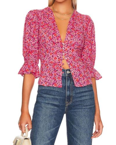 Free People I Found You Printed Top - Red