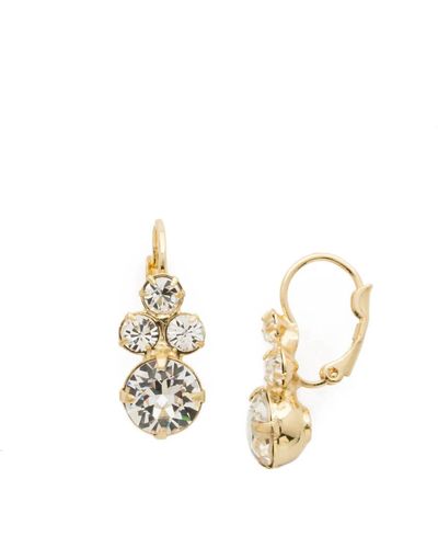 Sorrelli Wisteria Dangle Earrings In Bright Gold Tone/crystal - White