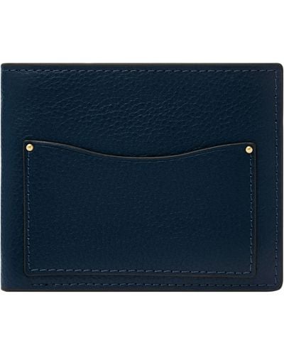 Fossil Anderson Leather Coin Pocket Bifold - Blue