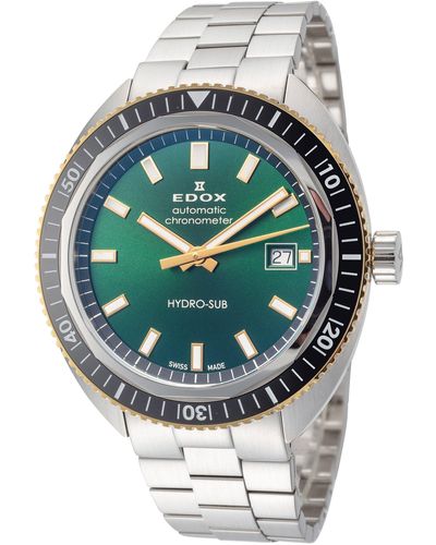 Edox Hydro-sub 42mm Automatic Watch - Metallic