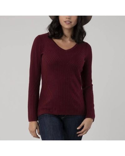 Krimson Klover Coco V-neck Sweater - Red
