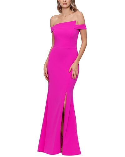 Xscape Petites Asymmetric Polyester Evening Dress - Pink