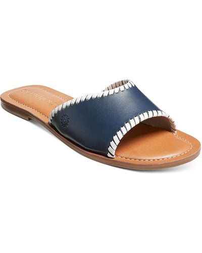 Jack Rogers Scarlett Slide Slip On Flat Slide Sandals - Blue