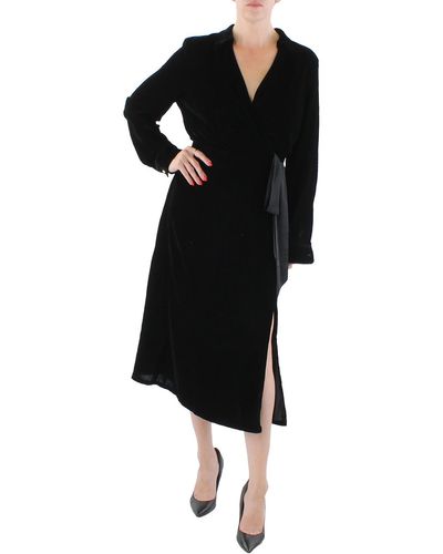 Lauren by Ralph Lauren Velvet Long Maxi Dress - Black