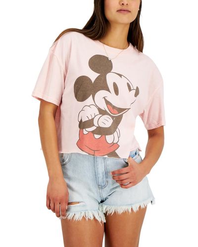 Disney Mickey Mouse T-shirt Cropped Tee Graphic T-shirt - White