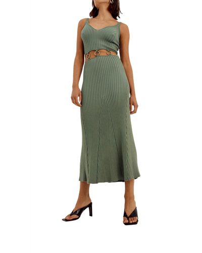 SOVERE Emerge Knit Dress - Green