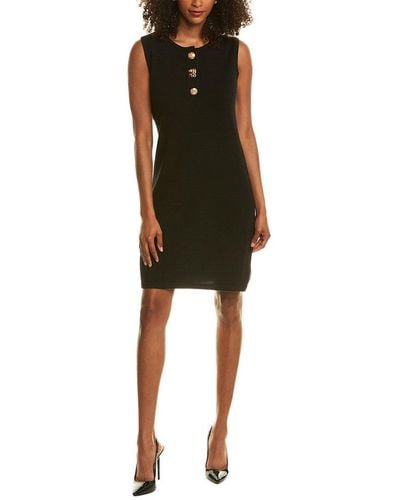 Magaschoni Placket Cashmere Sweaterdress - Black