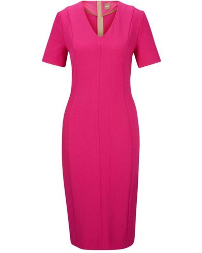 Hot pink cheap business dress