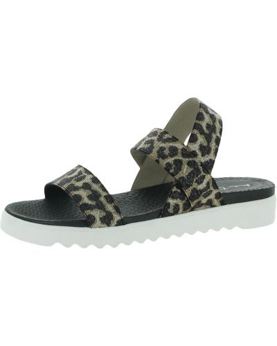 Me Too Mali 15 Stretch Animal Print Footbed Sandals - Green