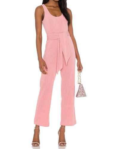 Saylor Molly Ribbed Jumpsuit - Red