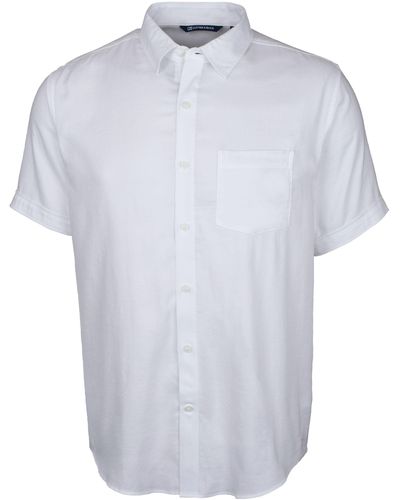 Cutter & Buck Windward Twill Short Sleeve Shirt - White