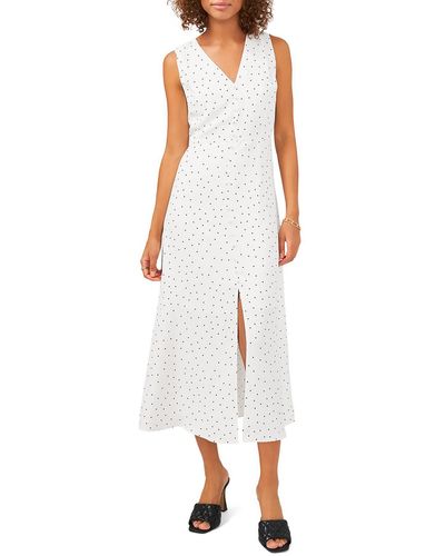 Vince Camuto Button Front Long Maxi Dress - White