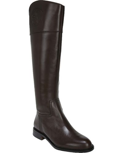Franco Sarto Hudson Leather Wide Calf Riding Boots - Brown