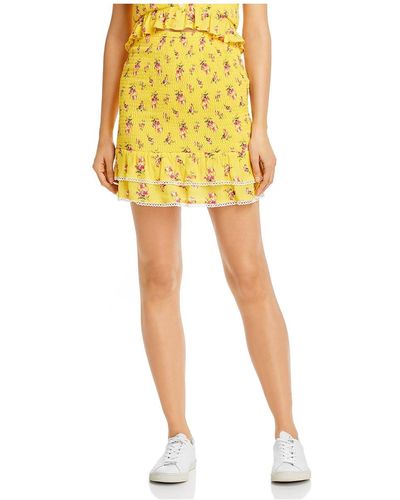 Lost + Wander Printed Smocked Mini Skirt - Yellow