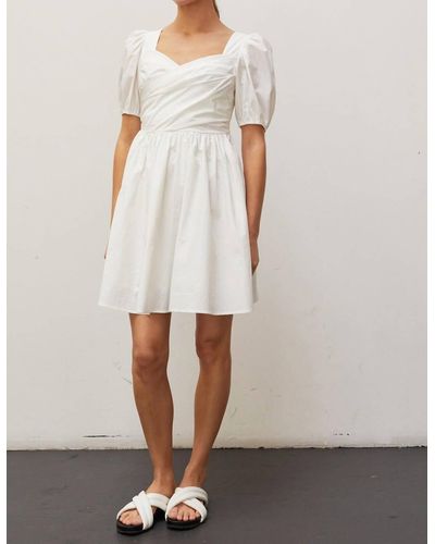 Crescent Natasha Pleated Front Mini Dress - White