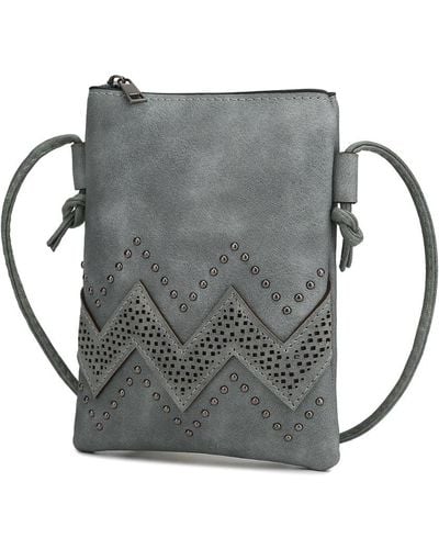 MKF Collection by Mia K Athena Crossbody Vegan Leather Handbag By Mia K. - Gray