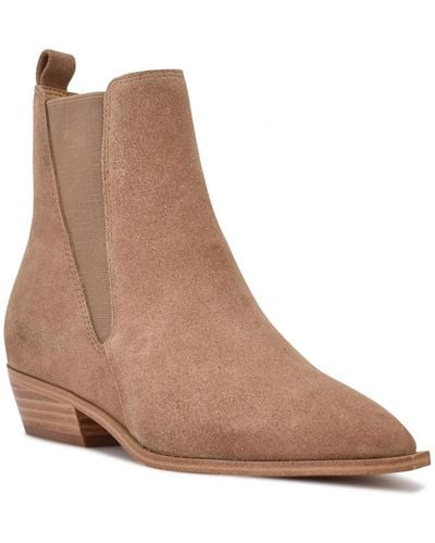Nine West Danzy Leather Dressy Chelsea Boots - Brown