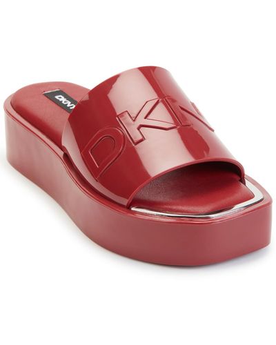 DKNY Laren-platform Slid Slides Wedge Flatform Sandals - Pink