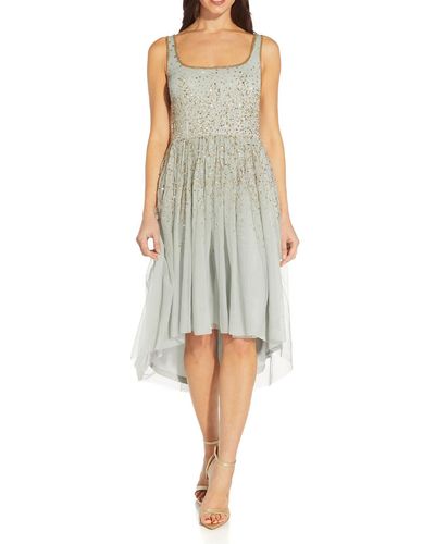 Adrianna Papell Embellished Maxi Cocktail And Party Dress - Natural
