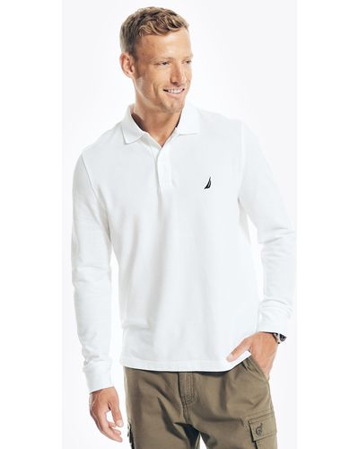 Nautica Classic Fit Long-sleeve Deck Polo - White