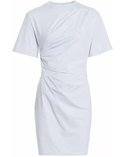 Jonathan Simkhai Zeus Short Sleeve Draped T-shirt Dress - White