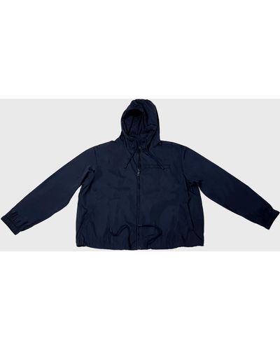 Bally 6301237 Navy Waterproof Hooded Raincoat - Blue