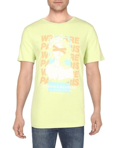 ELEVEN PARIS All Eyes On Me Cotton Crew Neck Graphic T-shirt - Yellow